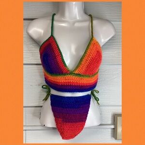 Handmade Rainbow Crochet Bikini Set.46